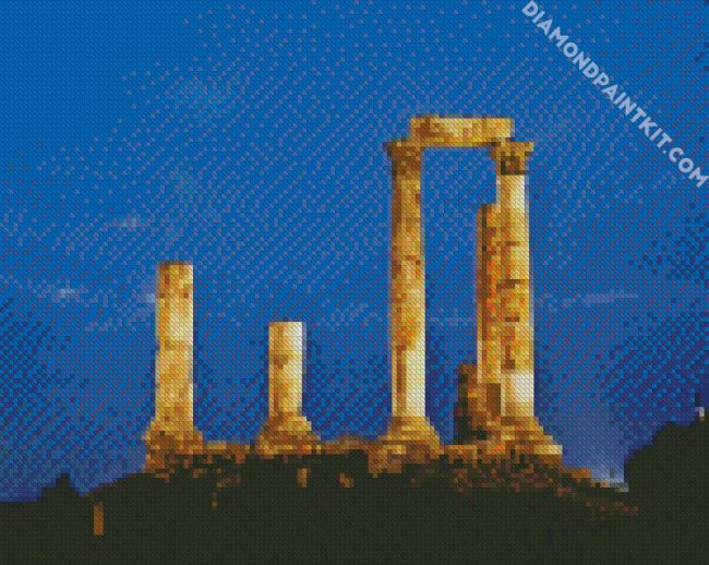 Temple Of Hercules Amman At Night diamond painting