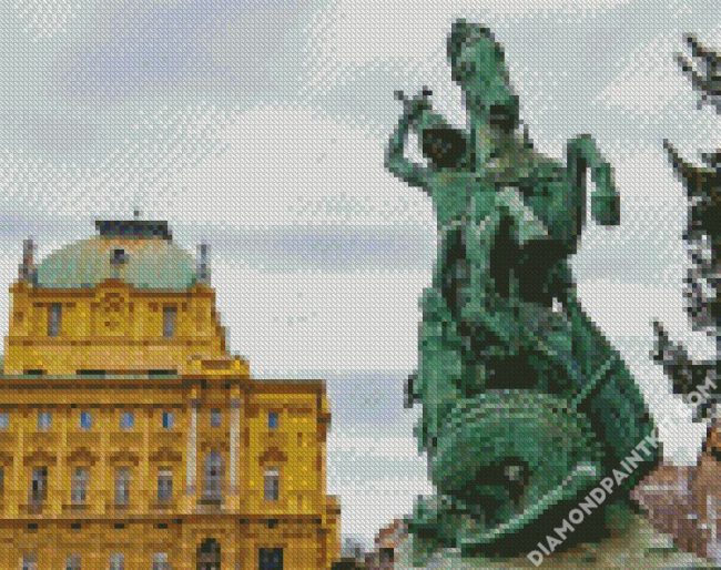 Zagreb Statue diamond painting