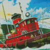 Harbour Tugboat Ship diamond painting