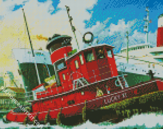 Harbour Tugboat Ship diamond painting