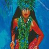 Hawaiian Girl Wearing Lei diamond painting