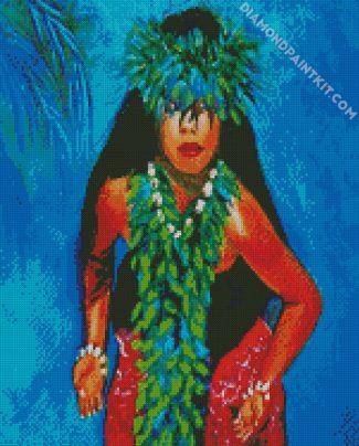 Hawaiian Girl Wearing Lei diamond painting