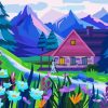 House In The Mountains diamond painting