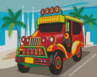 Illustration Jeepney diamond painting