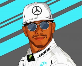 Illustration Lewis Hamilton diamond painting