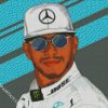 Illustration Lewis Hamilton diamond painting