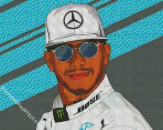 Illustration Lewis Hamilton diamond painting