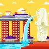 Illustration Merlion diamond painting