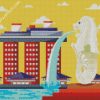 Illustration Merlion diamond painting