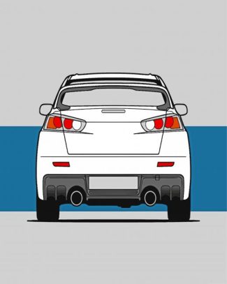 Mitsubishi Lancer White Car diamond painting