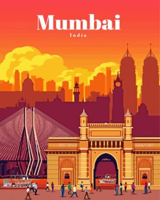 Indian Mumbai Poster diamond painting