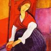 Jeanne Hebuterne In Red Shawl diamond painting