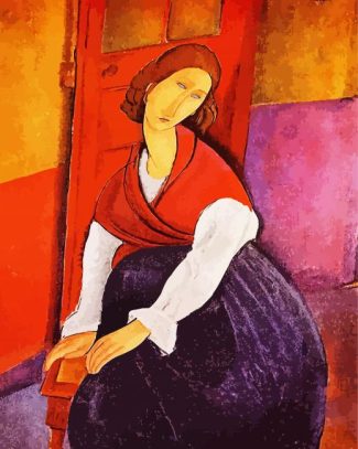 Jeanne Hebuterne In Red Shawl diamond painting