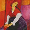 Jeanne Hebuterne In Red Shawl diamond painting