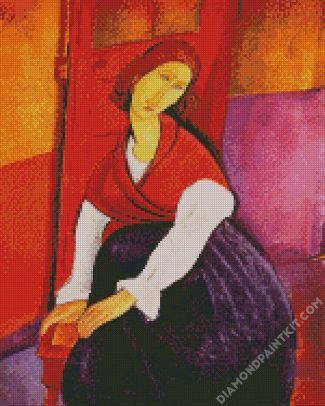 Jeanne Hebuterne In Red Shawl diamond painting