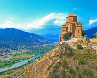 Jvari Monastery Tbilisi diamond painting