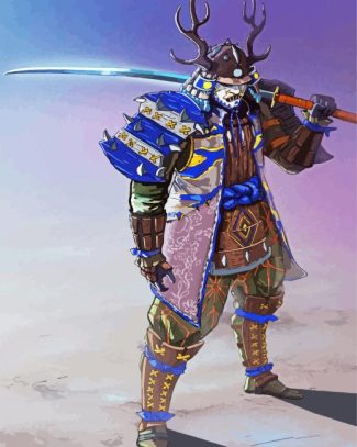 Kensei Japanse Warrior diamond painting