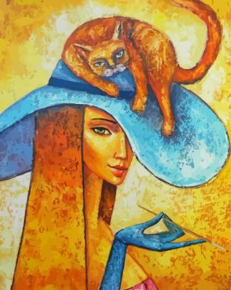 Lady Cat Art diamond painting