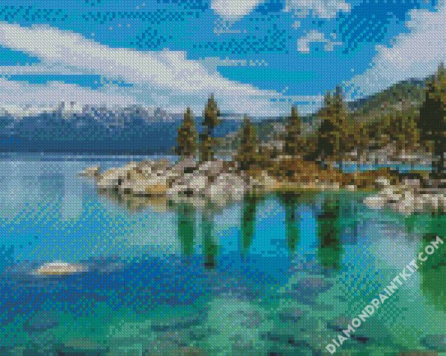 Lake tahoe in the usa diamond painting