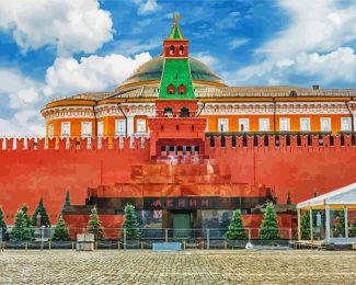 Lenins Mausoleum at Red Square Russia diamond painting