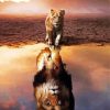 Lion Reflection diamond painting