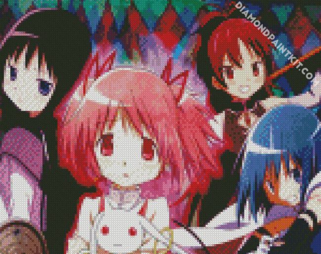 Madoka Magica characters diamond painting