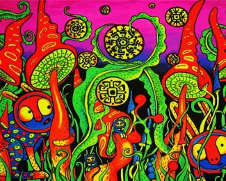 Magical Psychedelic Mushrooms diamond painting