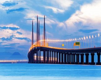 Malaysia Penang Bridge diamond painting