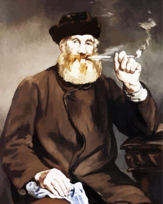 Man Smoking Pipe Art diamond painting