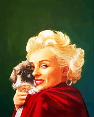 Marilyn Monroe With Pekingese diamond painting