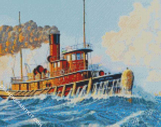 Marine Tugboat Ship diamond painting