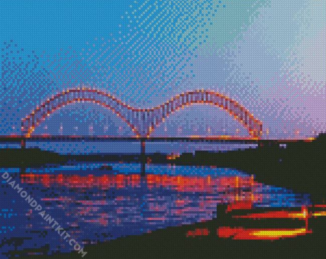 Memphis Bridge At Night diamond painting