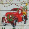 merry christmas red truck diamond painting