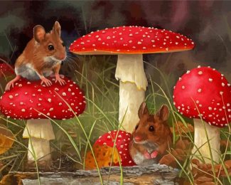 Mice And Toadstools diamond painting