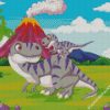 Mother And Baby Dinosaur Diamond painting