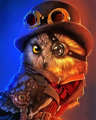 Mr Steampunk Owl diamond painting