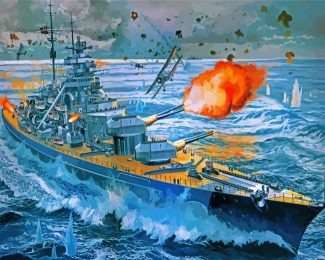 Navy Battleship diamond painting