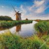 Norfolk Halvergate Windmill diamond painting