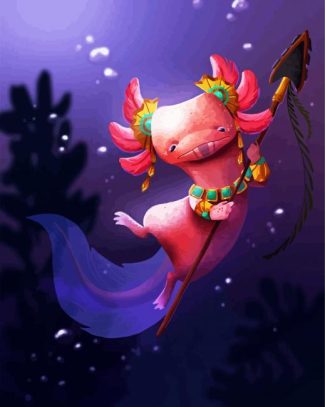 Ocean Guard Axolotl diamond painting