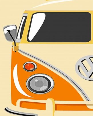 Orange Autcaravan Camper diamond painting