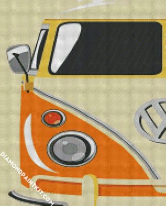 Orange Autcaravan Camper diamond painting diamond painting