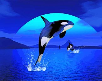 Orca Jumping diamond painting