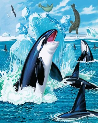 Orcas And Seals diamond painting