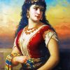 Oriental Woman Holding Fruits diamond painting