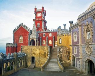 Park And National Palace Of Pena Sintra diamond painting