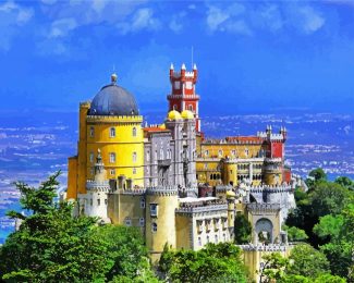 Park And National Palace Of Pena Sintra diamond painting