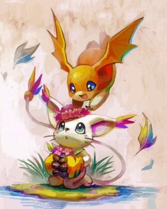 Patamon Digimon Anime Art diamond painting