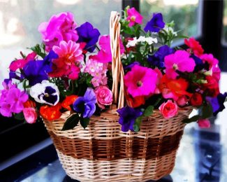 Petunia Basket diamond painting