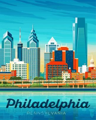 Philadelphia City Poster diamond painting