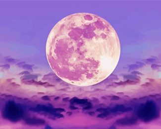 Pink Sky Moon diamond painting